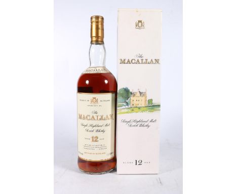 THE MACALLAN 12 year old Highland single malt Scotch whisky, old style label, 43% abv. 1litre, boxed. 