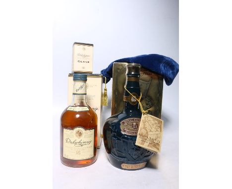 ROYAL SALUTE 21 year old blended Scotch whisky, bottled by Chivas Brothers in the sapphire coloured decanter, 43% abv. 1 litr