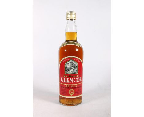 MACDONALD'S GLENCOE 8 year old Highland single malt Scotch whisky, a 1970s bottling, 100° proof, 26 2/3 fluid ounces. 