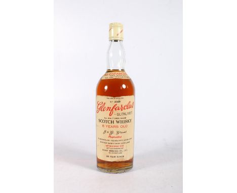 GLENFARCLAS-GLENLIVET 8 year old Highland single malt 'all malt unblended' Scotch whisky, proprietors J &amp; G Grant, bottle