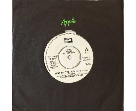 PAUL MCCARTNEY - BAND ON THE RUN 7" (ORIGINAL UK DEMO - R 5997). Extremely few on the ground original EMI/Apple 7" promo of B