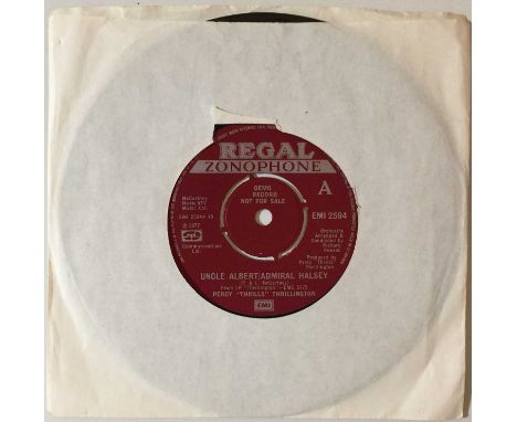 PERCY 'THRILLS' THRILLINGTON - UNCLE ALBERT/ADMIRAL HALSEY 7" (ORIGINAL UK PROMO - EMI 2594). Hard to find original UK 1977 p