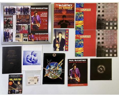 A collection of Paul McCartney items such as 11 tour programmes, 2 Wings tickets for Apollo Theatre in Manchester 1979, an Ab