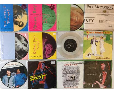 PAUL MCCARTNEY &amp; RELATED - 7" COLLECTION (PIC DISCS/OVERSEAS/PRIVATE). Superb collection of 58x 7" featuring Paul/Linda M
