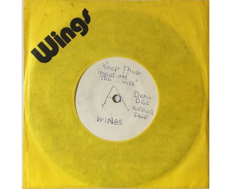 WINGS - GIVE IRELAND BACK TO THE IRISH 7" (UK WHITE LABEL TEST PRESSING - R 5936). Seldom seen original UK white label test p