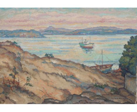 Gerard Huysser (1892-1970) 'Aan de Bosporus' [1] gesign., 1963, tentoonstelling: Ver. St. Lucas, 50 x 70 cm. 