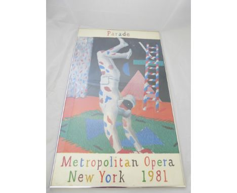 David Hockney (After) (b.1937), Metropolitan Opera New York 1981 exhibition poster, H.96cm W.59cm&nbsp;