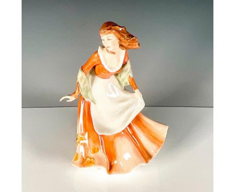 In This Seasons series. Exclusively for Doulton Collectors Club. Dressed in fall colors, she is caught in the path of a light