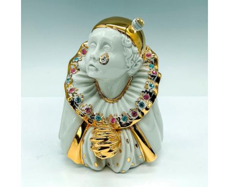 Collezione R. G. Oggetti Limoges &amp; Swarovski Crystal Porcelain Clown. Beautiful unique clown marked Limoges made in Italy