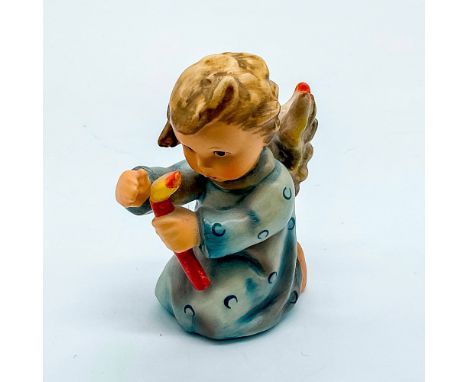 Hand painted angle with blue tunic shielding the wind from a candle flame. Goebel backstamp. Impressed mark 388/2. Issued: 19