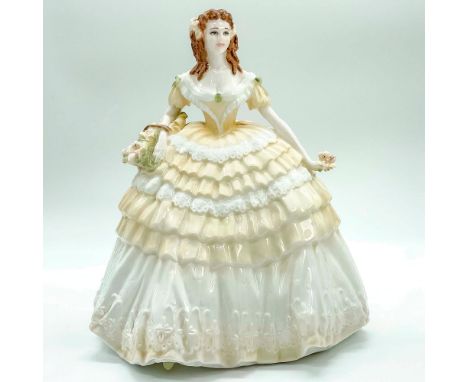 Limited edition fine bone china that is part of The Four Flowers Collection. Depicts a lady in a big gown holding a basket of