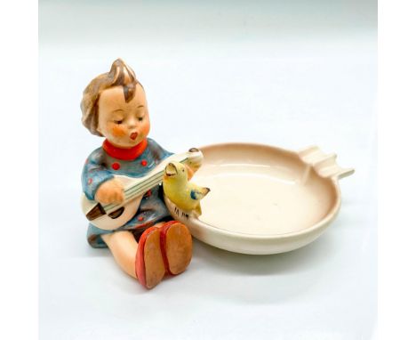 Hand painted Hummel ashtray with singing boy and bird. Hummel W Germany backstamp. Impress mark 33. Issued: 20th centuryDimen