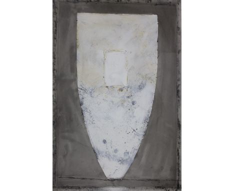ROBIN WELCH (born 1936); 'Speckled Vessel', acrylic and printers ink on paper, signed and titled, inscribed and dated 2006 wi