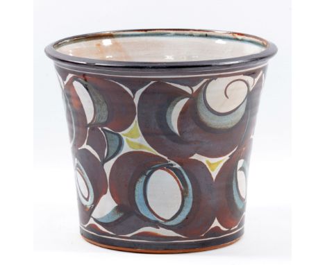 ANDREW HAZELDEN; a tin-glazed earthenware planter, painted AH mark, height 19.5cm.&nbsp;(D)Additional InformationAppears good