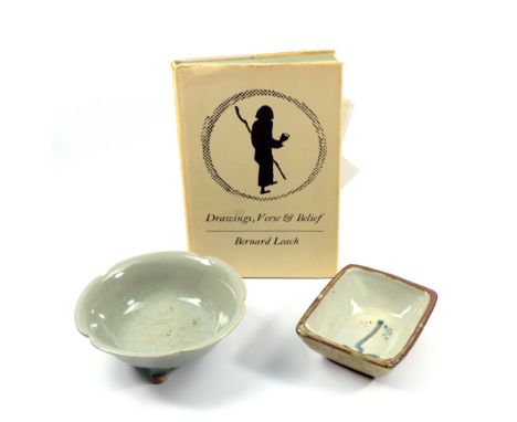 BERNARD LEACH (1887-1979) for Leach Pottery; a small rectangular stoneware dish, impressed BL mark, 12.5 x 10.5cm, a footed b
