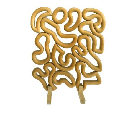 JULIAN SCHWARTZ (British, born 1949); sycamore carving, 'Paravent', an unusual screen executed in 1982, height 106.7cm, width