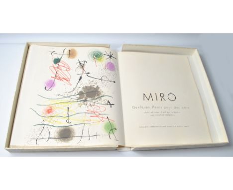 AFTER JOAN MIRÓ (Spanish, 1893-1983); portfolio, 'Quelques Fleurs pour des Amis', a complete set of 32 reproduced lithographs