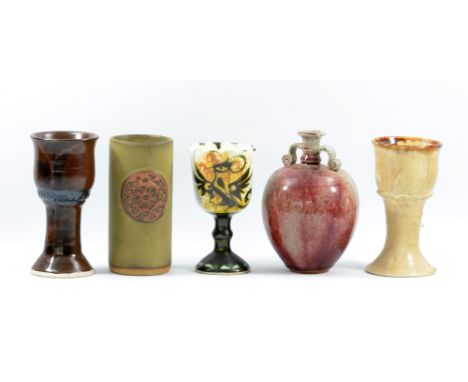 A group of studio ceramics including Cherry Tewfik, Tremar and Celtic Pottery, various marks, tallest height 18cm (5).Additio
