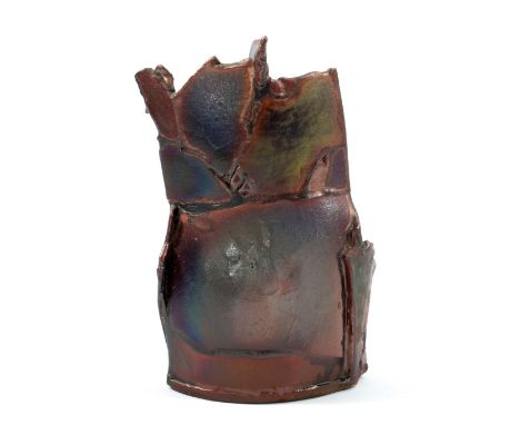 PETERIS MARTINSONS (1931-2013); a small earthenware sculpture covered in metallic glaze, incised PM mark and date of 1995, he