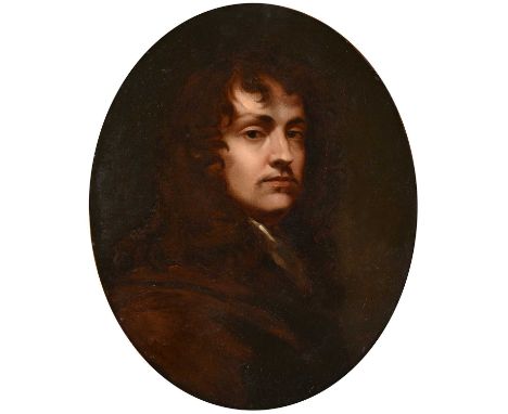 Follower of Sir Peter Lely (1618-1680)Self portrait, head and shouldersOil on canvas, with Christie's stencils 390FF & VJ475 