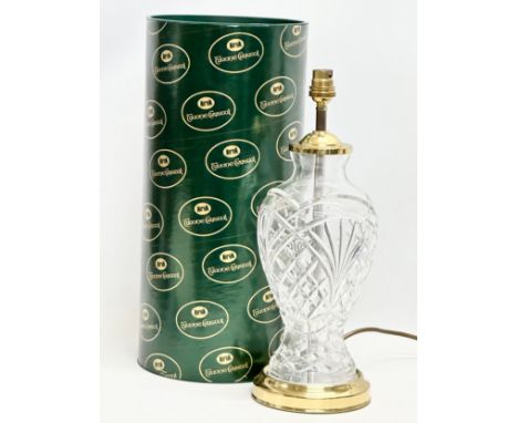A large Tyrone Crystal table lamp with box. 42cm 