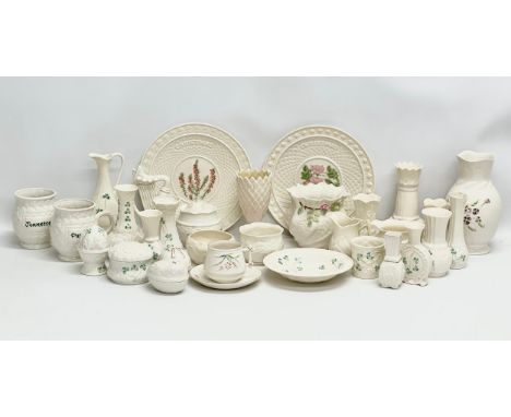 A large collection of Belleek Pottery. 