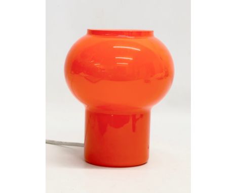 A Mid Century glass table lamp by Atlas. 15x19cm. 