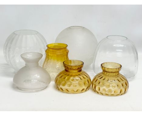 A quantity of Late 19th and 20th Century glass lamp shades. 1 shade not in first picture. 
