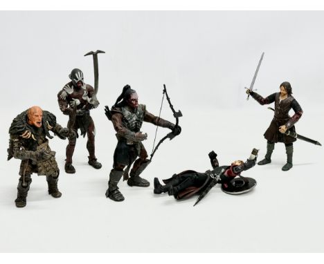Toy Biz The Lord of the Rings action figures. Aragorn, Boromir, Lurtz, Uruk-Hai Berserker, Grishnakh. 19cm 