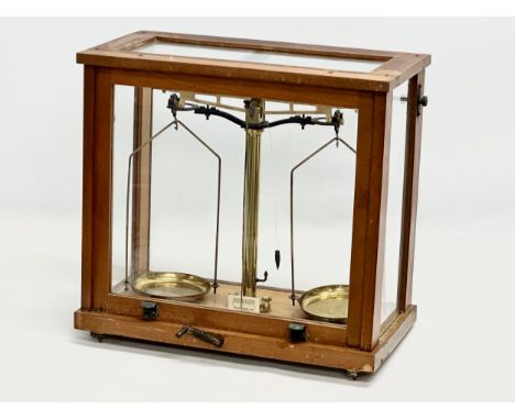 A Philip Harris scales in case. 