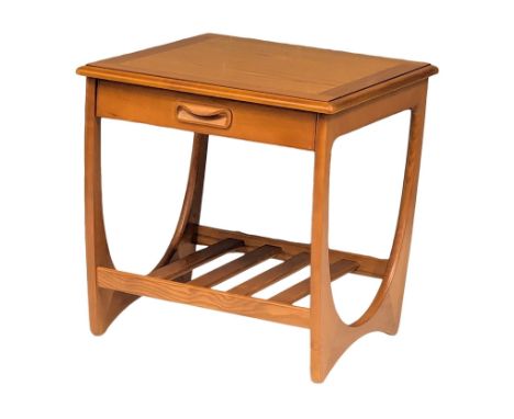 A G-Plan Mid Century teak 2 tiered lamp table / side table with drawer. 49x52cm 