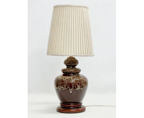 A Mid Century pottery table lamp. 53cm 