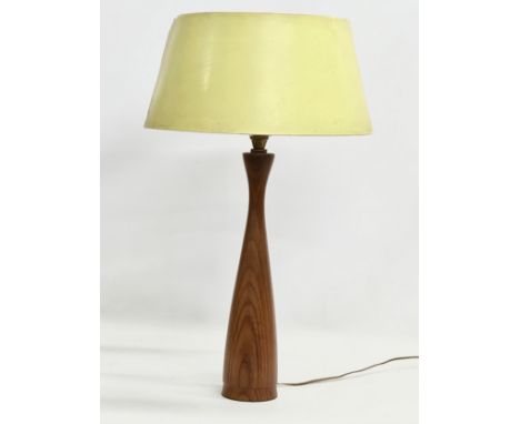 A tall Mid Century teak table lamp. 60cm 