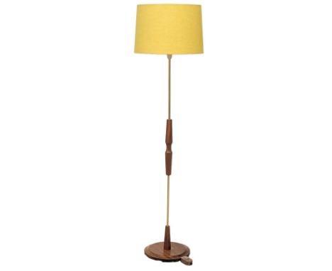A Mid Century teak standard lamp. 150cm 