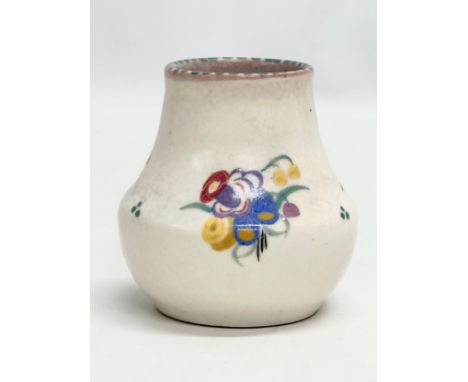 A small signed 1930’s Poole Pottery Art Deco vase. 8.5x9.5cm 