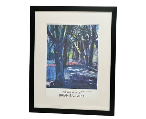 Brian Ballard. A signed Lithograph. Cyprus Avenue. 42cm x 58cm. Frame 67cm x 84cm. 