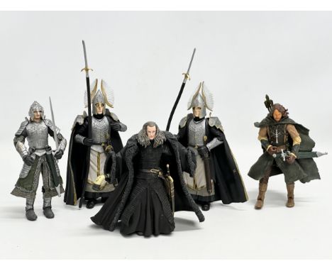 Toy Biz The Lord of the Rings action figures. Denethor, Faramir x2, Citadel Guards. 19cm 