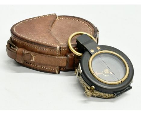 A British WWI field compass with case. Verner’s Pattern. 