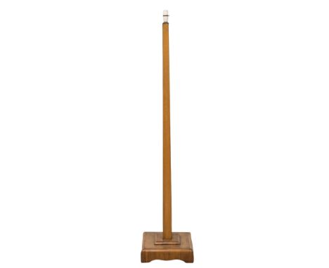 A 1930s Art Deco walnut standard lamp. 157cm 