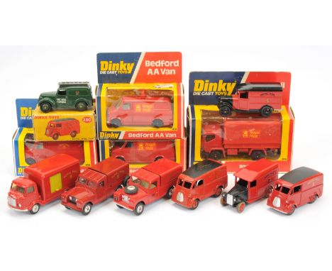 Dinky Toys group of "Royal Mail/Postal" Related to include 410 Bedford Vans, 385 Convoy Series Truck, 260 Morris Commercial, 