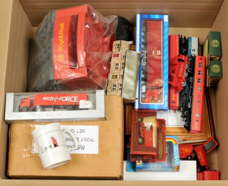 A group of Postal related items - "Royal Mail" OO scale coaches, Promod (Corgi) "BT" Truck &amp; Trailer plus others - condit