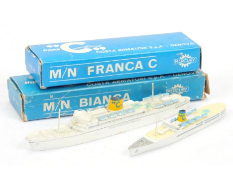Mercury 457 M/N Bianca Liner - white, blue, yellow, black and 458 M/N Franca C - white, pale yellow, light blue, green - cond