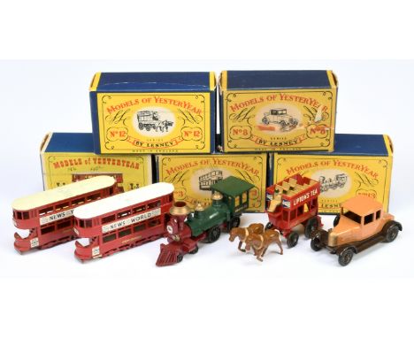 Matchbox Models of Yesteryear a group to include Y3 Tramcar "News of the World" - red, cream roof, metal rollers, grey lifegu