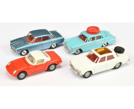 Corgi Toys group of 4 to include (1) Austin A60 "Motor School" Car - Light Blue, (2) Rover 2000 Saloon - Steel Blue body, (3)