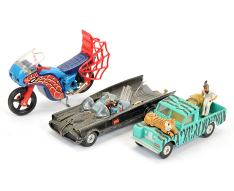 Corgi unboxed group to include "Batman" - Batmobile finished in black, blue tinted windscreens with 2 x "Batman" figures, gre