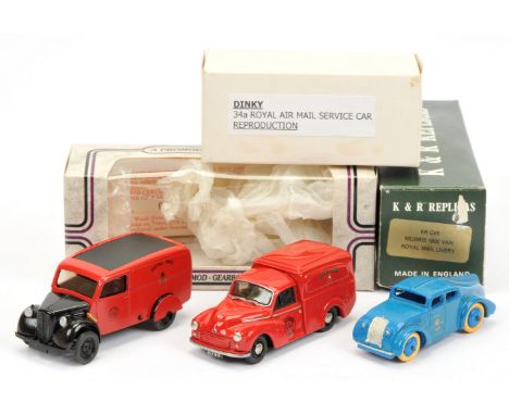 White Metal/Resin Group of Postal related Issues to include (1) K &amp; R Replicas Morris Minor Van - Red, (2) Promod Morris 