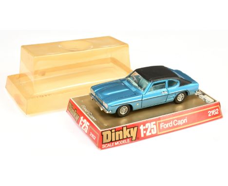 Dinky Toys 2162 Ford Capri (1/25th) Scale - Blue body, black roof and chrome wheels - Near Mint Superb example on a Good Plus