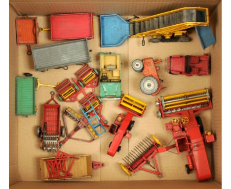 Dinky and others unboxed group of farm related to include Dinky Land Rover, Field Marshall Tractor, Corgi Massey Ferguson Com