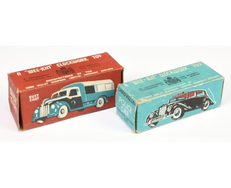 Chad Valley Empty Boxes To Include (1) "Police" Car and (2) Dust Cart both clockwork "Wee-Kin" issues are generally Good to G