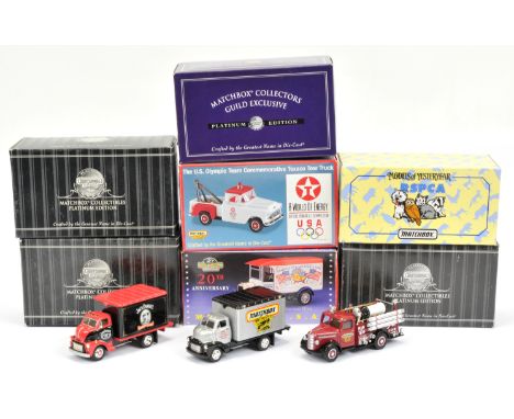 Matchbox Models of Yesteryear group of to include YYM37799 "Texaco" Tow Truck, 95166 Bedford Fire Truck " Matchbox Guild" plu